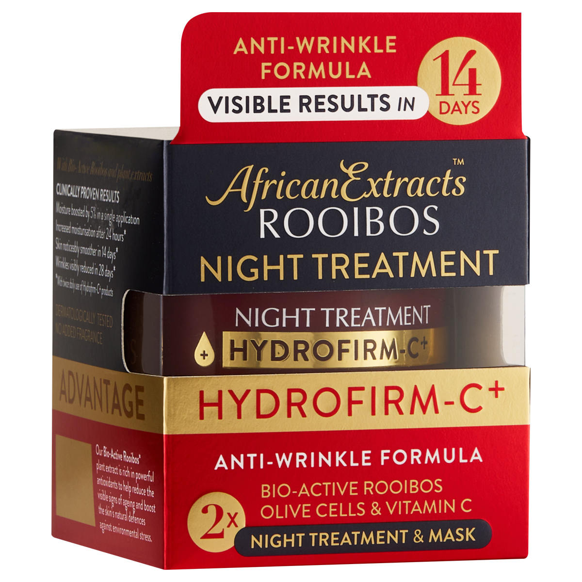 African Extracts Advantage Hydrofirm-C+ Anti-Wrinkle Night Treatment Cream and Mask 50ml